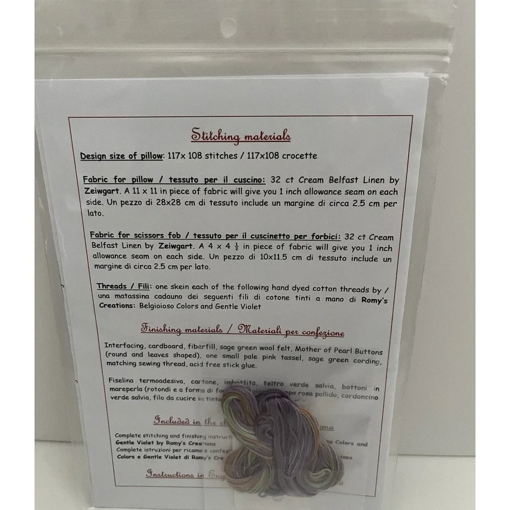 Giulia Punti Antichi GPA Stitching In The Vineyard Pillow Instructions Romy's